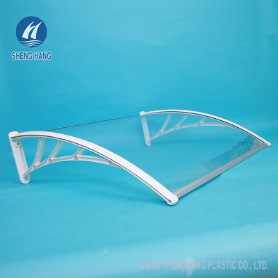 กันสาดหน้าต่างกลางแจ้งโพลีคาร์บอเนตที่เป็นของแข็งประตู Patio Canopy