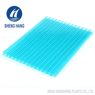 8mm Polycarbonate Hollow แผ่น UV Protection Twin Wall