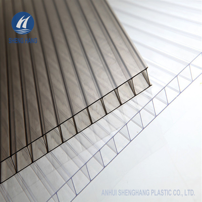 8mm Polycarbonate Hollow แผ่น UV Protection Twin Wall
