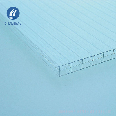 สี่เหลี่ยมกลวง 8 มม. หลังคาโพลีคาร์บอเนตสามชั้นผนังโพลีคาร์บอเนต Coextruded