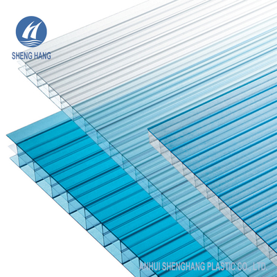 สี่เหลี่ยมกลวง 8 มม. หลังคาโพลีคาร์บอเนตสามชั้นผนังโพลีคาร์บอเนต Coextruded