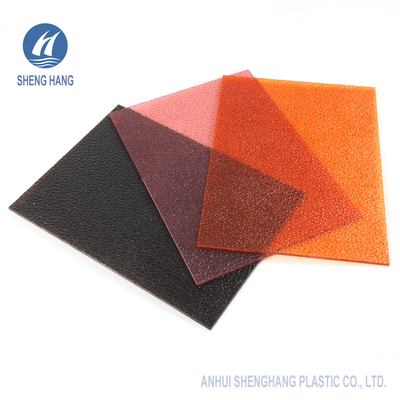 Lichee Pattern PC แผ่นแข็งโพลีคาร์บอเนตที่มีลายนูน ASTM D648 1220 * 2440mm