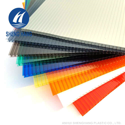 แผ่นโพลีคาร์บอเนตผนังคู่ขนาด 2.1 ม. 8 มม. สีส้มดำ