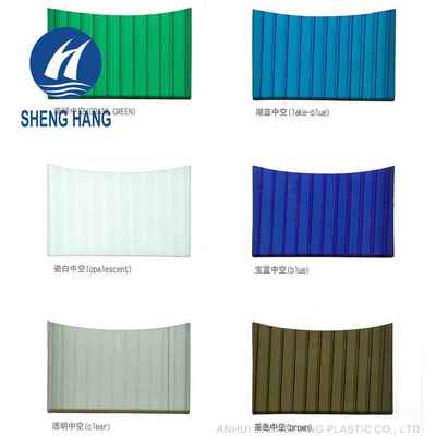 แผ่นโพลีคาร์บอเนตผนังคู่ขนาด 2.1 ม. 8 มม. สีส้มดำ