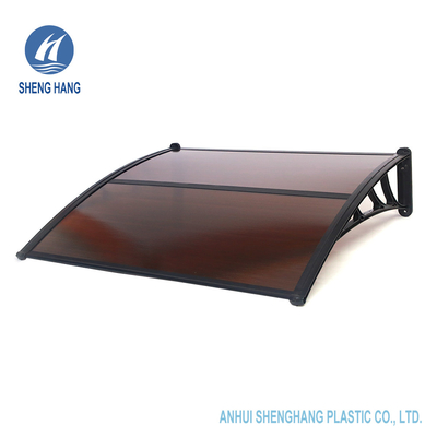 ISO9001 Sunshield โพลีคาร์บอเนตประตูด้านหน้า Canopy Cover ลานกันสาด Uvproof