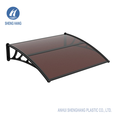 ISO9001 Sunshield โพลีคาร์บอเนตประตูด้านหน้า Canopy Cover ลานกันสาด Uvproof