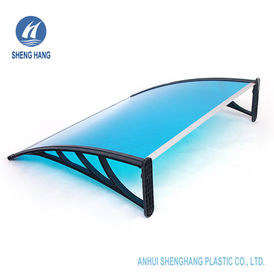 ประตูหน้าต่างกลางแจ้งโพลีคาร์บอเนตกันสาดพลาสติกทนไฟ ISO9001 1500mm