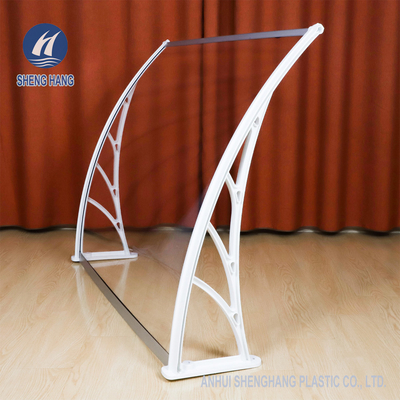 กันสาดหน้าต่างกลางแจ้งโพลีคาร์บอเนตที่เป็นของแข็งประตู Patio Canopy