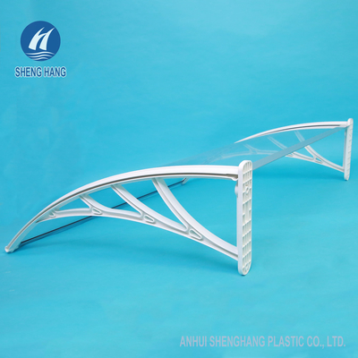 กันสาดหน้าต่างกลางแจ้งโพลีคาร์บอเนตที่เป็นของแข็งประตู Patio Canopy