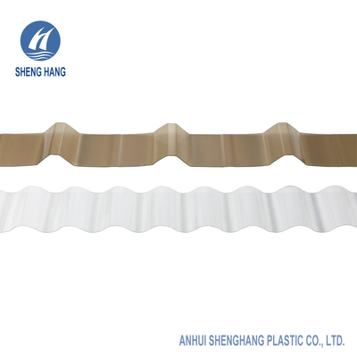 3.9ft Tinted Ribbed แผ่นโพลีคาร์บอเนตลูกฟูกแผ่นหลังคาพลาสติก Waterproof