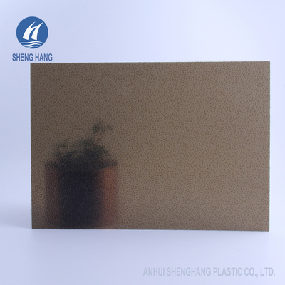 ASTM D638 แผ่นโพลีคาร์บอเนตที่มีลายนูนชัดเจนเคลือบ UV PC UL94 V2