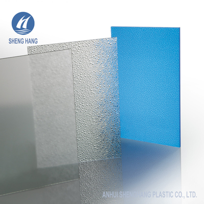 ASTM D638 แผ่นโพลีคาร์บอเนตที่มีลายนูนชัดเจนเคลือบ UV PC UL94 V2