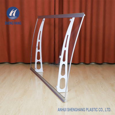 หลังคาโพลีคาร์บอเนตที่เป็นของแข็งกันน้ำ 4.6ft × 3ft พร้อมขายึดโลหะEco