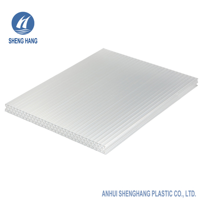แผ่นโพลีคาร์บอเนตรังผึ้งป้องกันผลกระทบเรือนกระจก Cellular SGS 80um UV Coated