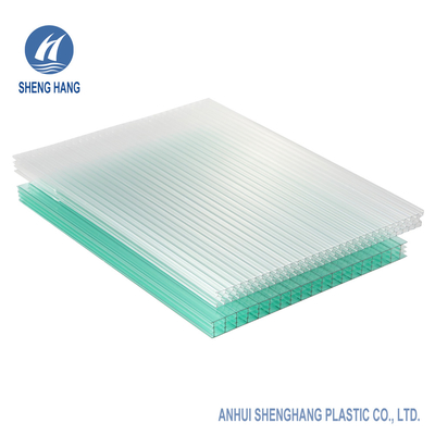 แผ่นโพลีคาร์บอเนตรังผึ้งป้องกันผลกระทบเรือนกระจก Cellular SGS 80um UV Coated