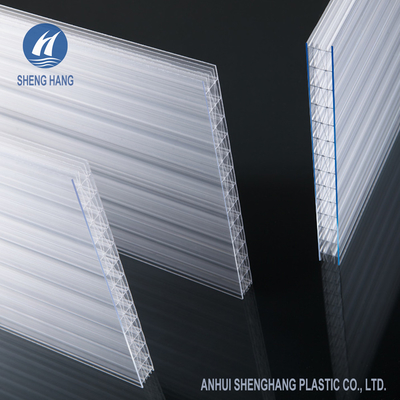 แผ่นโพลีคาร์บอเนตโพลีคาร์บอเนตแบบหลายผนังที่ไม่สามารถแตกหักได้ Hollow 6 Wall Eco