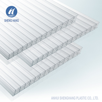 แผ่นโพลีคาร์บอเนตโพลีคาร์บอเนตแบบหลายผนังที่ไม่สามารถแตกหักได้ Hollow 6 Wall Eco
